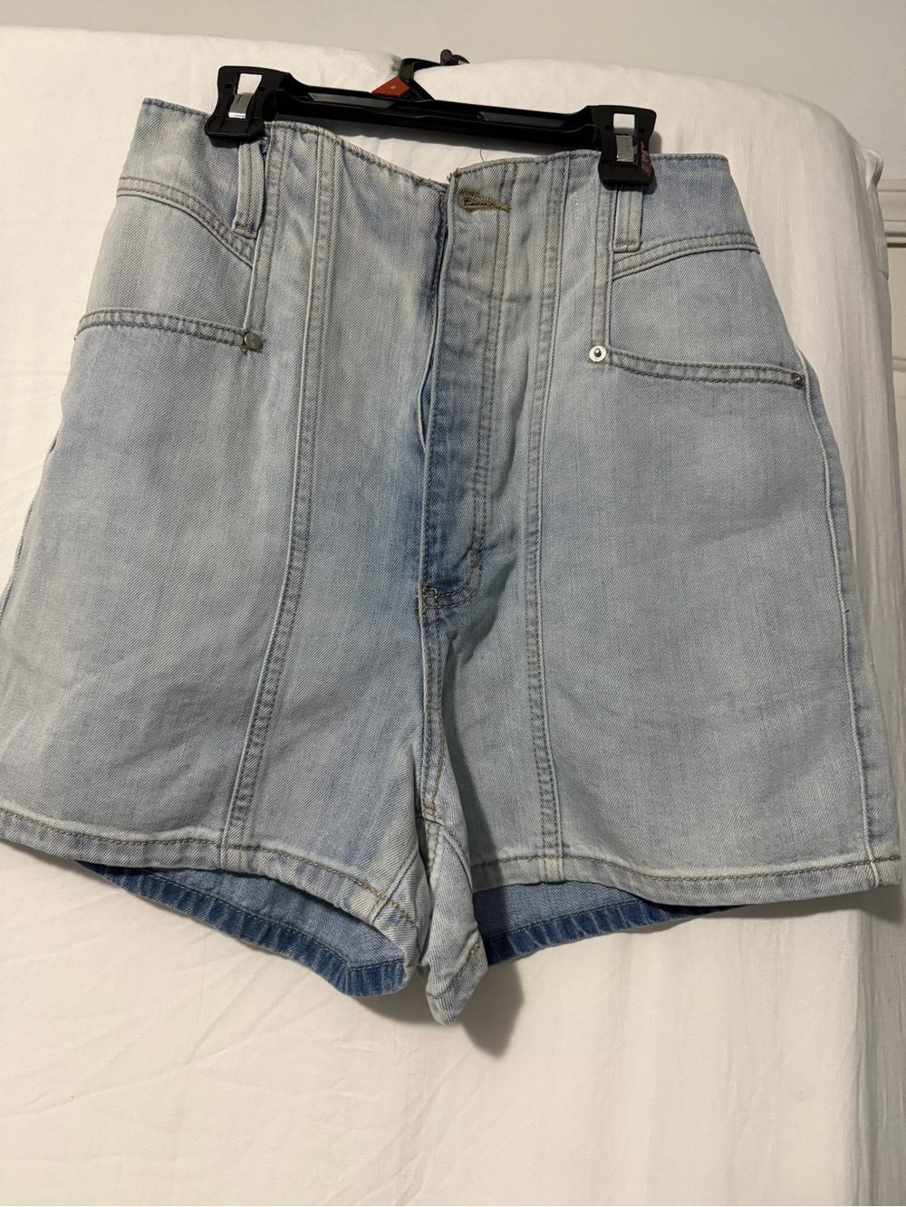 Light Wash Denim Jean Shorts - Classic High-Rise